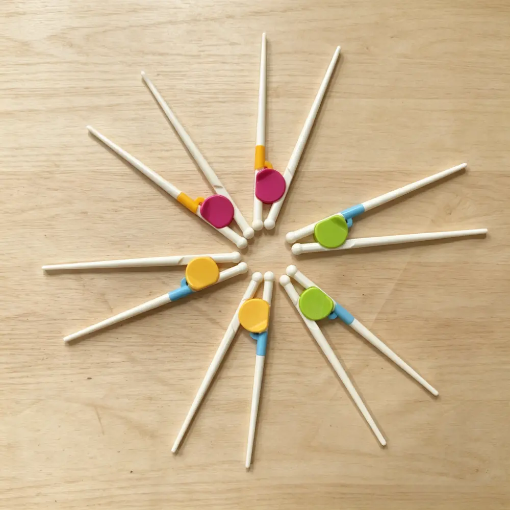 6-Pair Children's Training Chopsticks Set - Non-Slip Ergonomic Auxiliary Self-Feeding Utensils, Multi-Color Camping Picnic Home Tableware