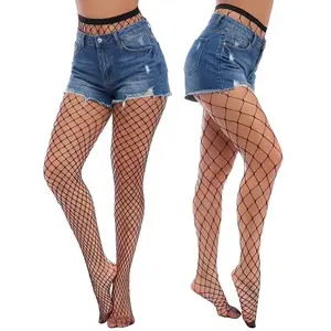 High Waist Fishnet Tights, High-Stretch Hollow-Out Pantyhose for Fashion Layering, Breathable Black Mesh