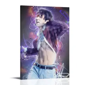 Jeon-Jungkook Poster Posters Music Album Cover Posters Canvas Wall Art High-Resolution Vintage Band & Artist Prints for Room