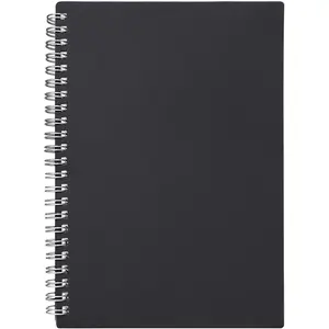 Notebook Kraft Soft Cover College Ruled Notebooks, Wirebound Memo Diary Notebook Planner, 140 Pages/ 70 Sheets, 8 x 6 inch, 1 (Black)