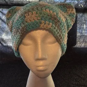 Multi-colored cat ear beanie