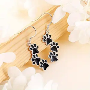 Pet Paw Print Earrings, Cute Dog Paw Earrings for Animal Lovers, Dainty Silver Jewelry to Show Your Love, Perfect Gift for Pet Owners