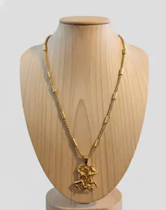 Gold-Tone Stainless Steel Gemini Pendant Necklace — Men’s & Women’s Zodiac Jewelry