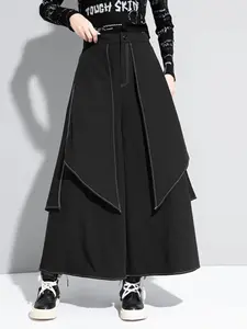 Mens High Waist Striped Long Pants Front Wrapped Trousers Culottes Casual Loose Fit Fit Trousers Casual Fashion Trousers Casual Fit Bottoms