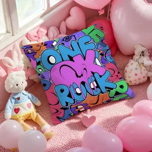 Hot Band One Ok Rock Cushion Cover, Soft Reversible Plush Pillow Cover, 45x45cm, Eco-Friendly, Skin-Safe, Ideal for Sofa Bed Car