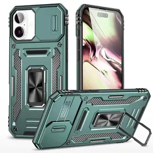 DISCO INNO Lens Push Window Protective Case for 16 Pro Max Heavy Duty Anti-drop iPhone 15 Plus 14 13 12 Stand Phone Case with Supplier Warranty