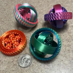 4Pcs 3D Printed Tri-Ring Gear Fidget Spinner, Cool Universal Rotating Sensory Toys For Kids And Adults. Perfect Stress Relief Anxiety Toy To Kill Boredom And Calm Nerves. Great For Birthday Goodie Bag Fillers, Party Favors, Classroom Rewards, Holiday Gift