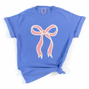Coquette Red Gingham Comfort Colors T Shirt USA Bow