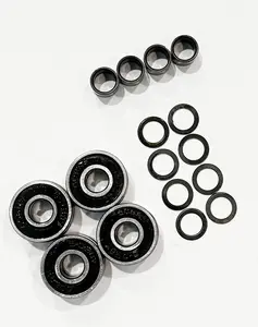 Skateboard Bearings 8 pk w/ Spacers and Washers Bundle