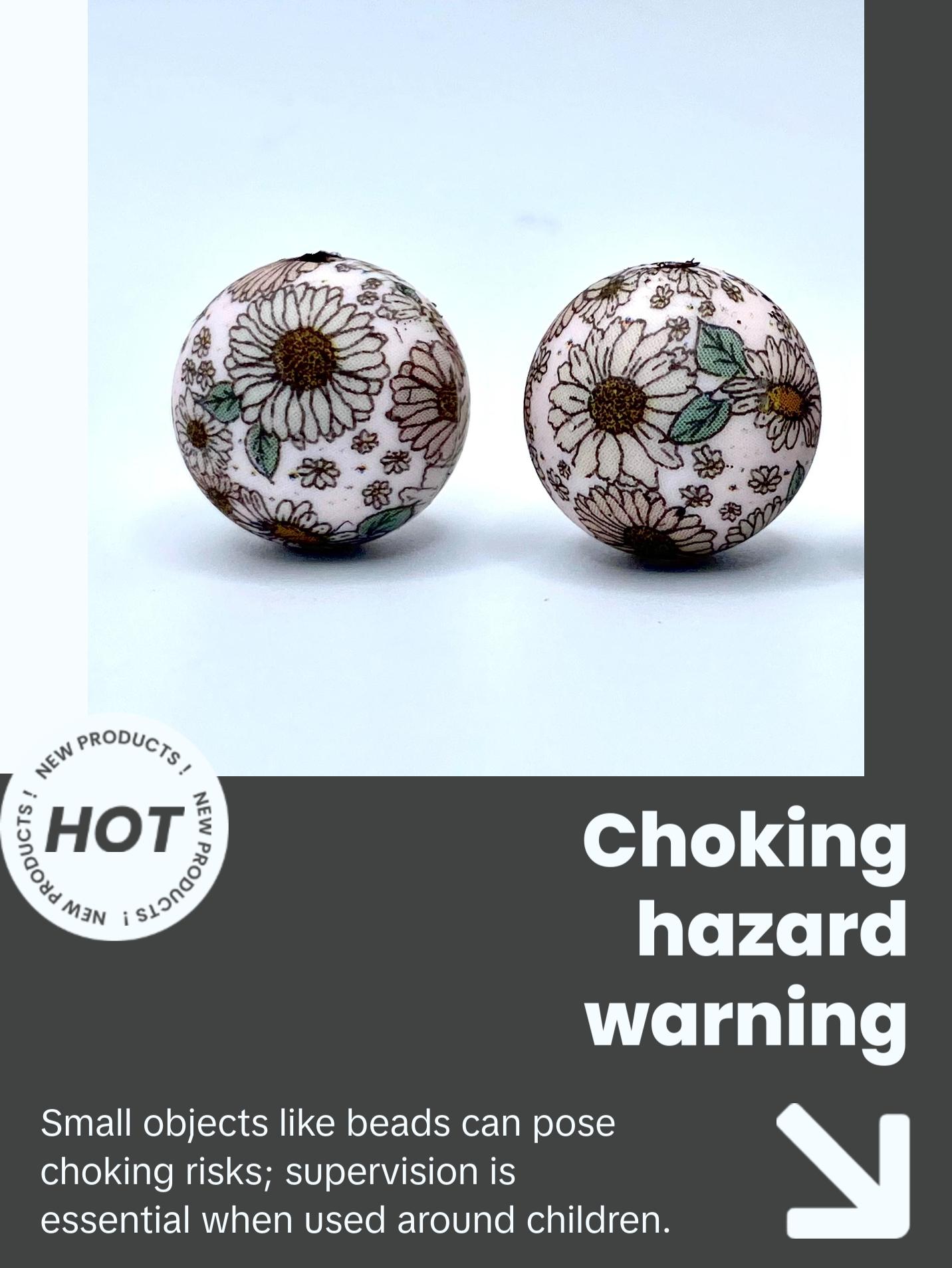 Shine Bright Like A Sunflower Printed Silicone Beads | Sunflower Beads | Flower Beads