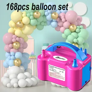 MKL-168 Happy Birthday Balloons Set – 168pcs Festive Balloon Kit with Portable Electric Balloon Pump for Birthday Parties, Celebrations, Baby Showers & Decor，balloon donuts