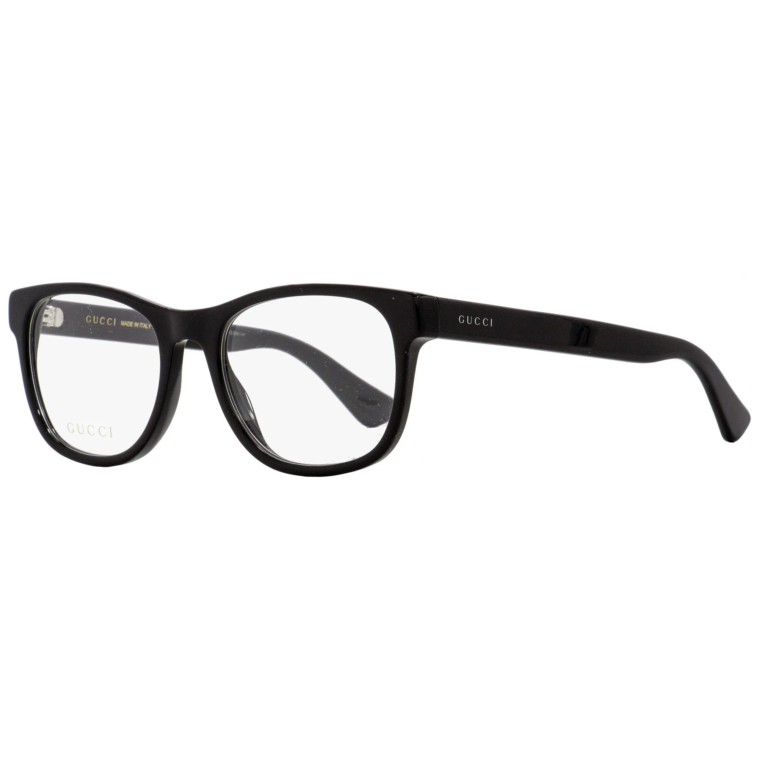Gucci GG0004O Unisex Acetate & Optyl Rectangular Eyeglasses in Black - 53mm Frames with Subtle Temple Branding, Unisex Names