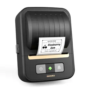 INKBIRD label printer (with tape), Bluetooth label printer, wireless mini label maker, supports multiple templates, suitable for schools/office/households, black