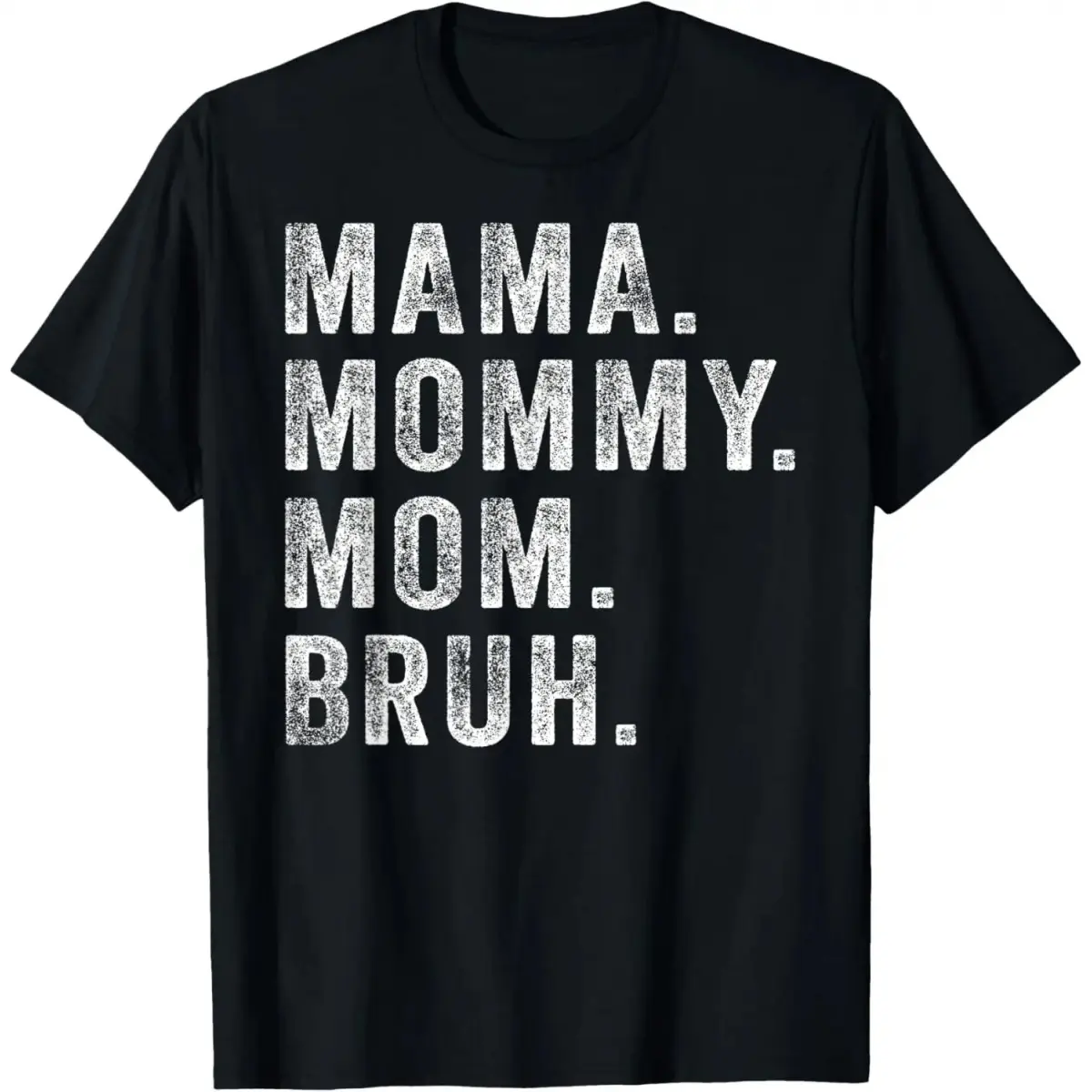 Funny Mama Bruh Cotton Tshirt for Women, Vintage Casual Short Sleeve Letter Print Top for Mother's Day Gift, Streetwear, Cargo, Shortsleeve, Fabric, Round Neck