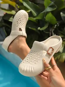 Women's Fashion Beach Sandals Hollow-Out Design, Soft Comfortable Lightweight Shoes, Perfect for Summer Casual Wear