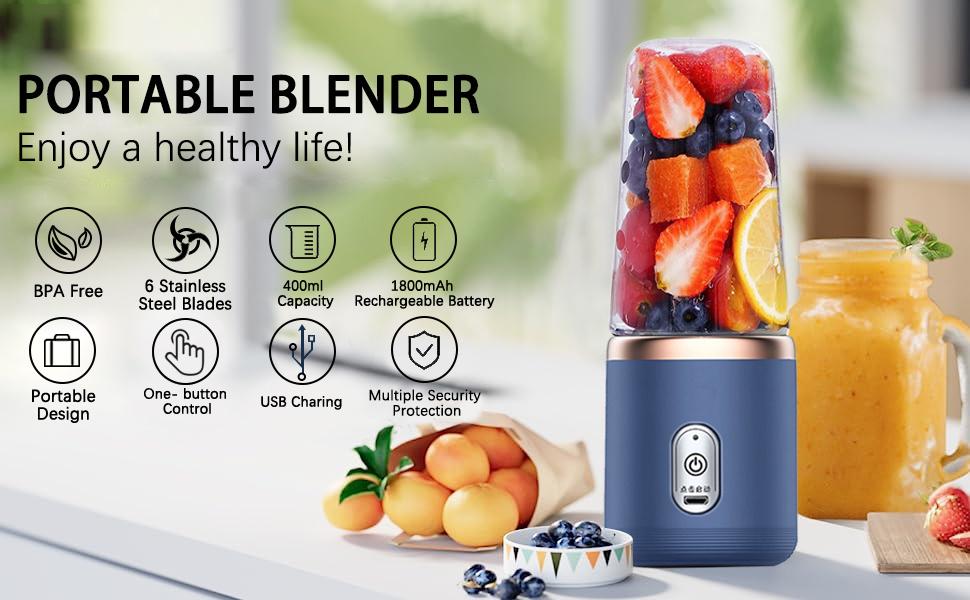 14oz Portable Blender, 6 Blades USB Rechargeable Personal Blender for Smoothies & Juices, Travel Outdoor Blender with Cup & Lid (Pink) everyday hydration multifunctional tool bpa free kitchen gadget 14oz Portable Blender, 6 Blades USB Rechargeable Personal Blender for Smoothies & Juices, Travel Outdoor Blender with Cup & Lid (Pink) everyday hydration multifunctional tool bpa free kitchen gadget