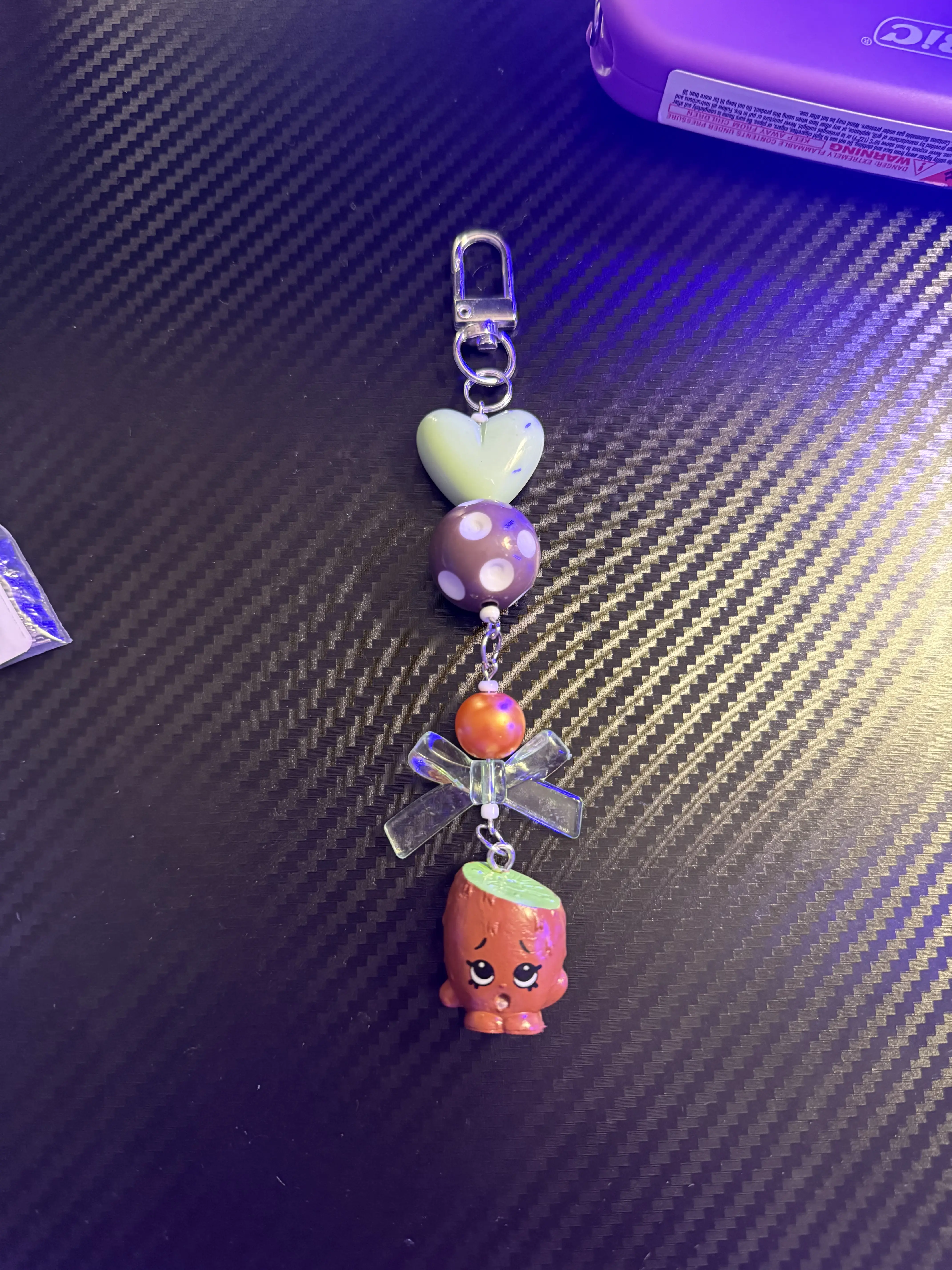 Handmade Shopkin Keychain United States Made Collectible Accessory for Fans Durable Material Fun Design Perfect Gift