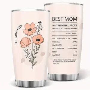 Best Mom Ever 20oz Stainless Steel Tumbler with Lid and Straw Perfect Mothers Day Birthday or Christmas Gift for Mom from Daughter or Son Reusable Metal Coffee Travel Mug