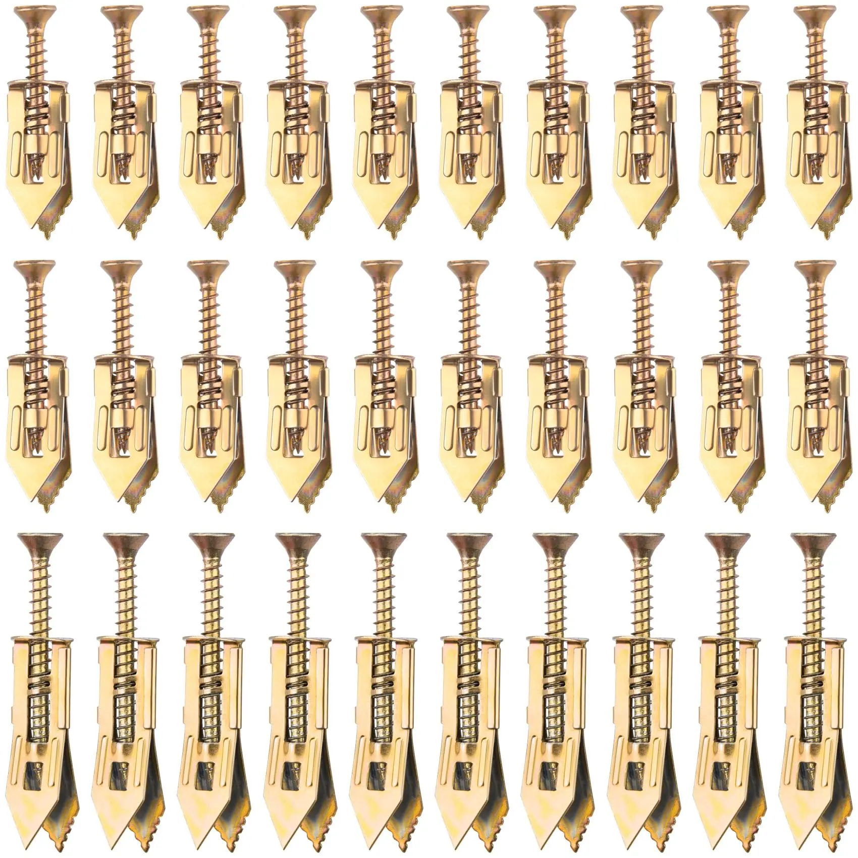 80 pcs Self-Drilling Drywall Anchors with Screws, 0.47x1.18 Inch Zinc Plated Steel Drywall Wall Anchors and Screws Kit Heavy Duty, Easy Application No Drill or Holes in Wall