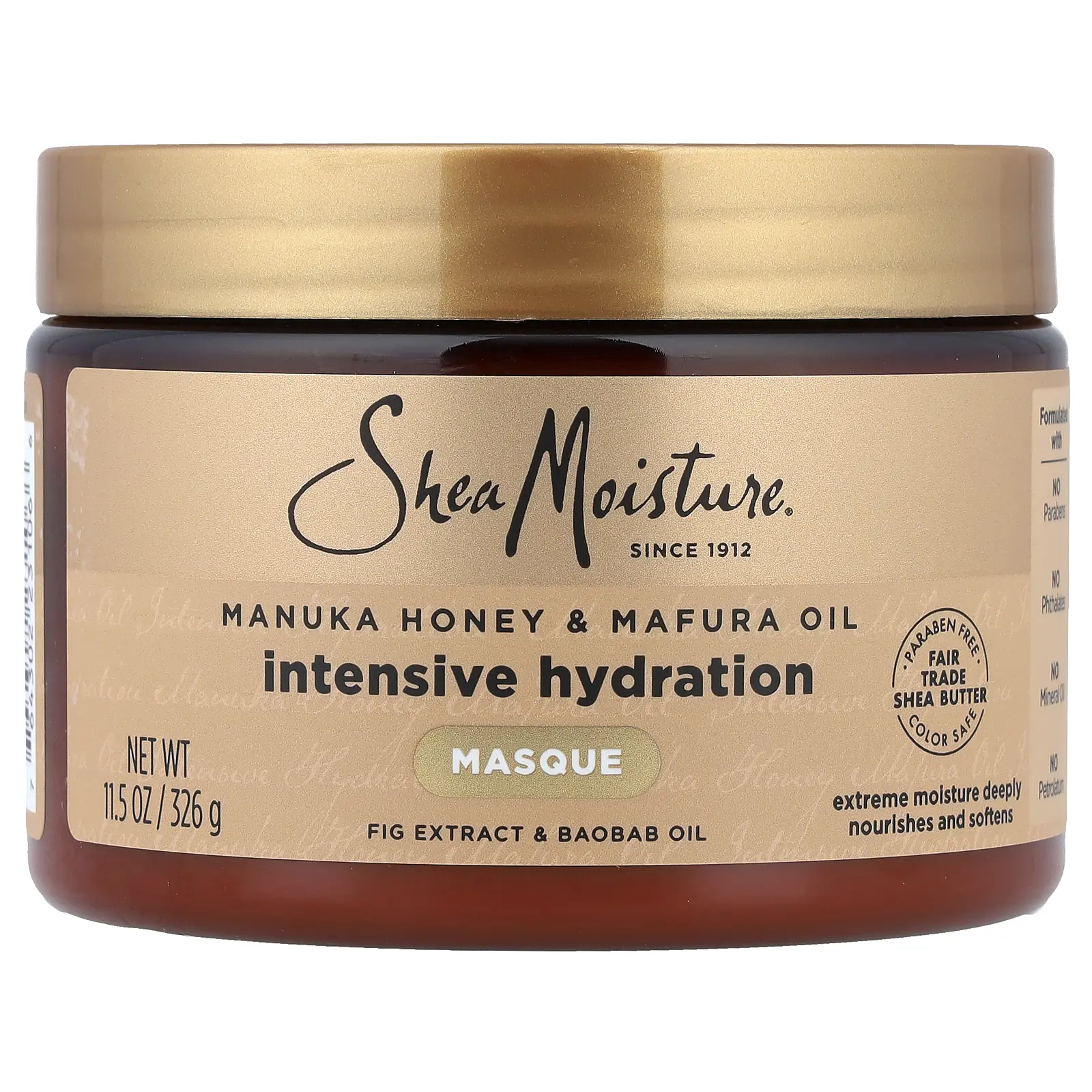 SheaMoisture Manuka Honey & Mafura Oil, Intensive Hydration Hair Masque, 11.5 oz (326 g)