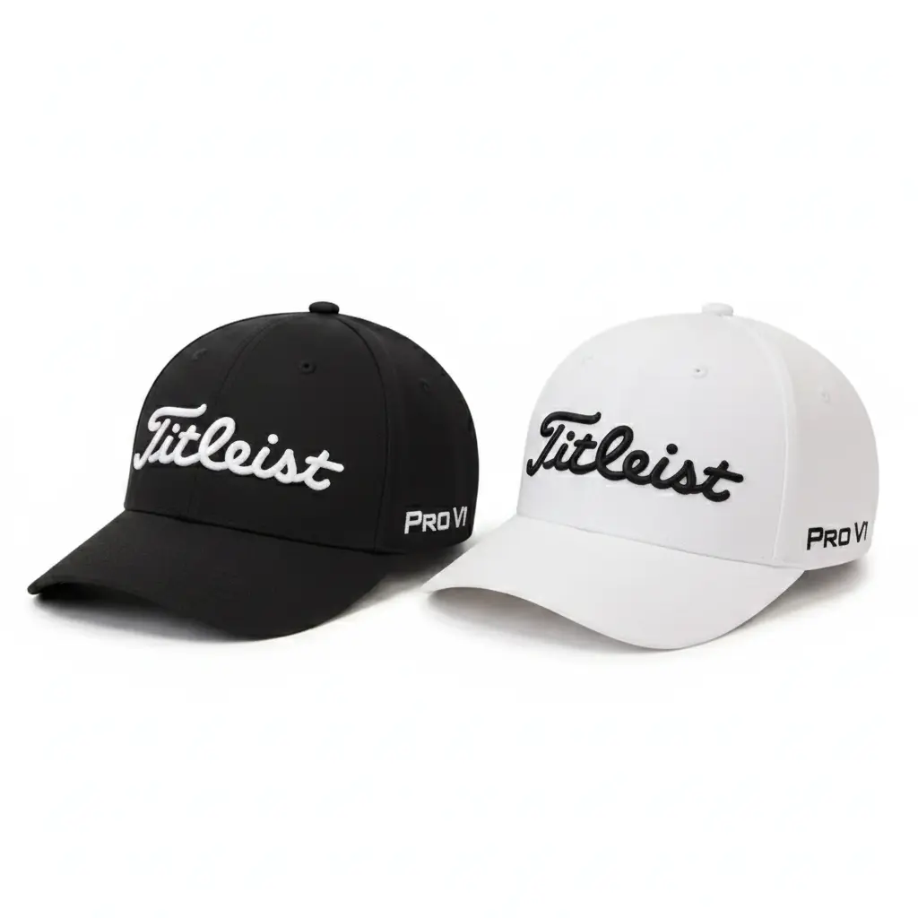 [Pack 2] Titleist Tour Performance Elite Pro Series Golf Cap White/Black Adjustable Fit Superior Sun Protection for Peak On-Course Performance & All-Day Comfort All Seasons Hand Wash Only