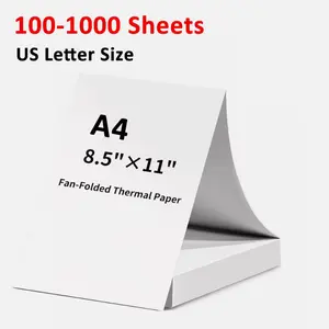 100-1000 Sheets Thermal Printer Paper 8.5" x 11" US Letter Size Thermal Paper