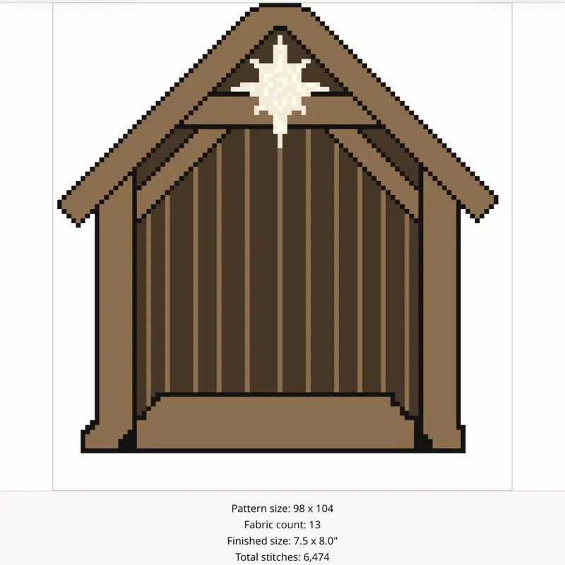 Nativity Needlepoint: Stable with Star