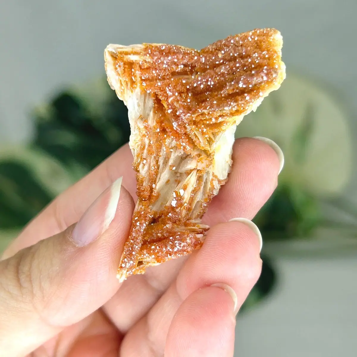 Orange Vanadinite on Baryte Crystal