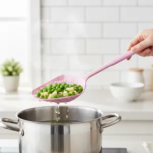 Multi-Purpose Kitchen Scoop: Heat-Resistant Pasta Strainer, Large Ice & Fruit Shovel, Non-Slip Grip, High-Temp Cooking Tool for Baking, Cooking & Home Kitchen Use.