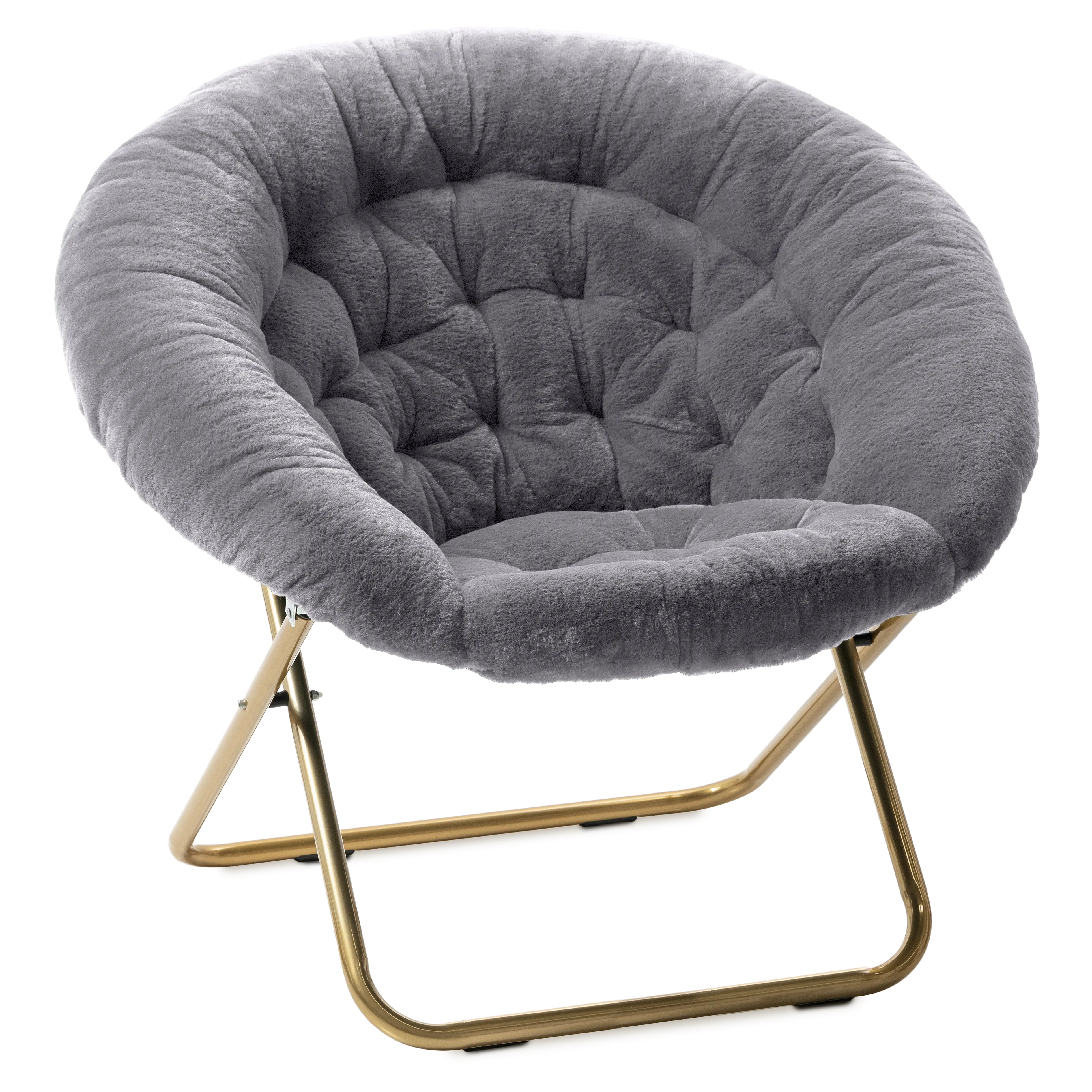 X-Large Cozy Faux Fur Saucer Chair, Modern Reading Chair with Soft Fabric for Indoor Use, Soft Fabric Chairs