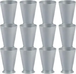 4 3/4" 10 oz. Mint Julep Gray Reusable Plastic Cups - 12 Ct.
