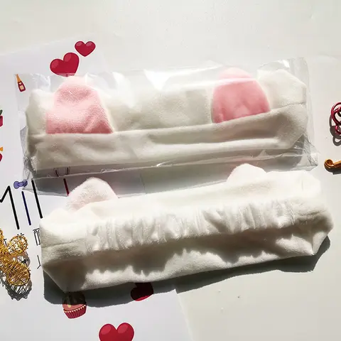 MORE FACE Women's Cute Headbands - 2025 Coral Fleece Plush Cat Ears Hair Accessory, Adjustable Elastic Band, Animal Design, 1-Size Fashion Piece for Casual Use, Fun for Selfies (Random Style)