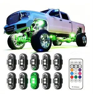 6 PCS Wireless LED Lights RGB USB Charge IP65 Waterproof Interior Ambient Light for Car Truck Motorcycle E - Bike Vehicle