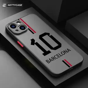 10 Styles Barcelona Football Design Shock-Resistant TPU Phone Cases, Skin-Friendly Flexible Protective Cover Compatible with iPhone 17 Air 16 15 14 13 12 11 Pro Max Plus