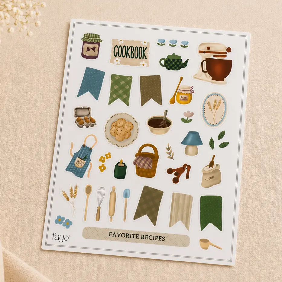 favorite recipes sticker sheet