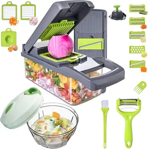 [FLASH SALE] Vegetable Chopper Slicer 16-in-1 with Spice Chopper Set 7 Blades Veggie Dicer Onion Fruit Cutter