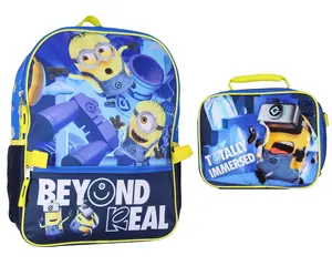 Despicable Me Minions School Travel Backpack And Lunch Box For Kids 2-Piece Set 16"