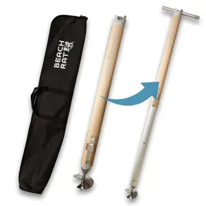 Beach Rat Premier Anchor & Case - Pontoon Anchor, Tritoon Anchor, Shallow Water Boat Anchor & Sandbar Anchor - Premier Screw In Boat Anchor - Stainless Steel Auger & Telescoping Aluminum Anchor Pole Accessory