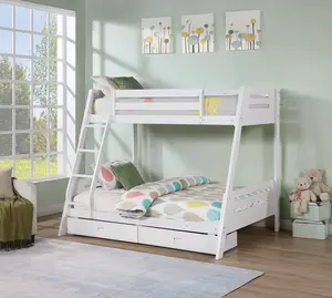 Emilee Twin Over Full Bunk Bed with Storage and Ladder by Furniture of America
