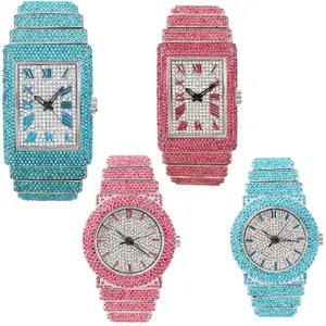 Full Iced Bling Out White Gold Plated Unisex Luxury Watch Lab Diamond