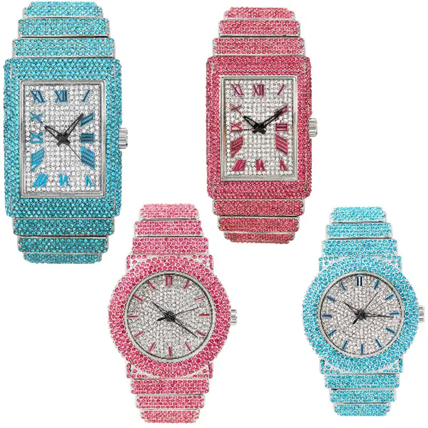 Full Iced Bling Out White Gold Plated Unisex Luxury Watch Lab Diamond