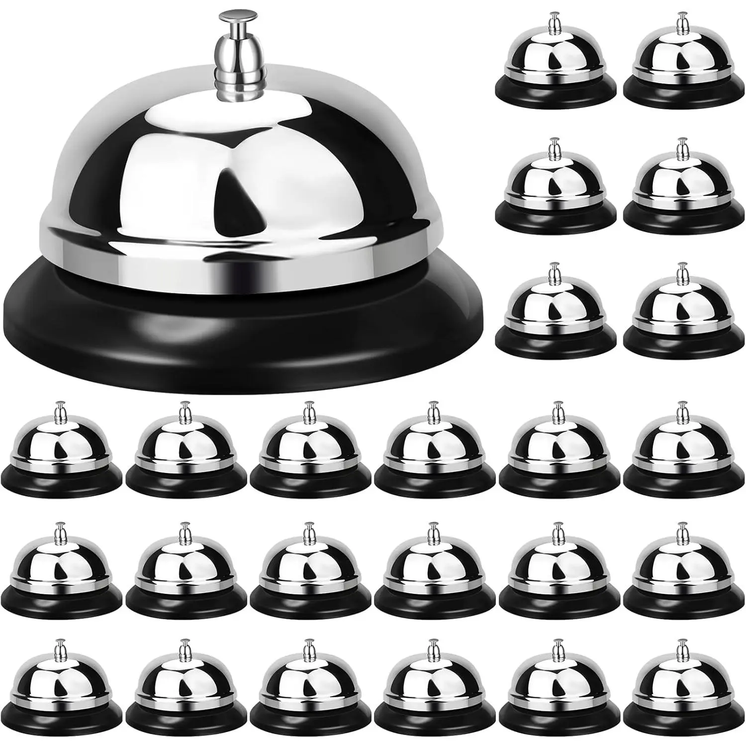 6 Pack Call Bell 3.35 Inch Diameter with Metal Anti-Rust Construction Service Bell for Hotels, Schools, Restaurants, Reception Areas, Hospitals, Warehouses