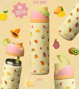 Owala Just Ripe Fruit 24oz Insulated Water Bottle | FreeSip Leakproof Stainless Steel Tumbler | Cute Summer Fruit Hydration Bottle 2026