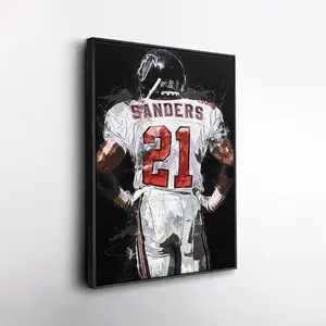 Deion Sanders Poster - Atlanta Falcons Football Wall Art, Legendary Player Decor, Watercolor Style Print [UNFRAMED - PRINT ONLY]