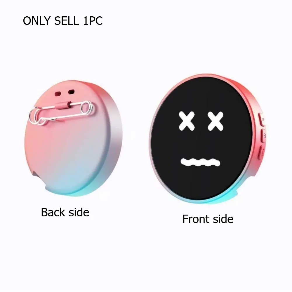 Bluetooth Wireless Anime Electronic Badge, 1.85-inch Dynamic Smart Display Screen, Gradient Effect Anime Peripheral