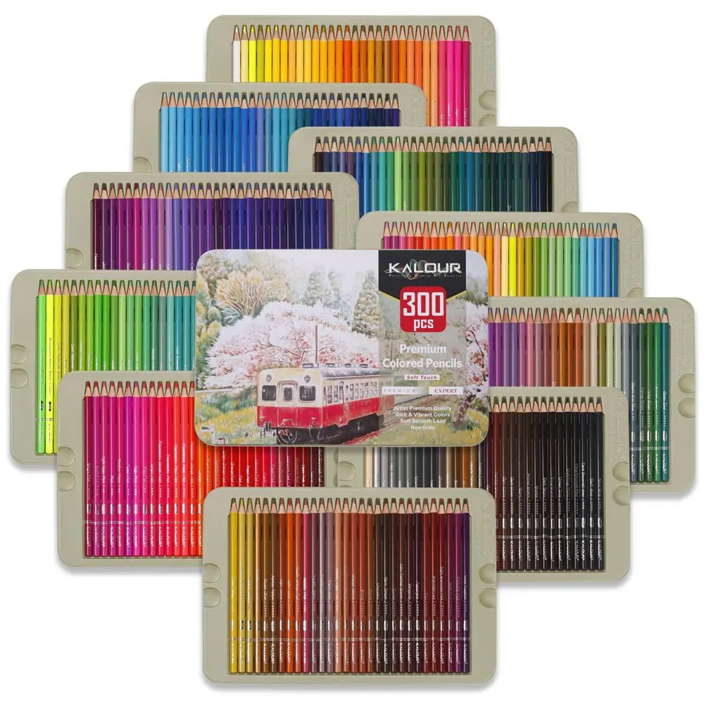 Professional Colored Pencil Set, 300pcs/box Artists Soft Core Colored Pencil, Ideal for Drawing Sketching Shading, Colorful Pencil for Adults Artists Beginners