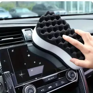 [High-density Double-sided Foam Cleaner] Nano Three-layer Car Wash Sponge Car Cleaning Tool High-density Water-absorbing Double-sided Cleaner Foam Auto Body Beauty Cleaning Supplies