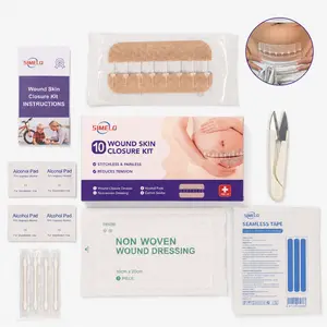 SIMELO Wound Skin Closure Kit (10-Piece Set, Includes 1 Closure Strip with 8 Adjustment Locks) – Stitchless & Painless Alternative to Stitches, Adjustable Tension, Basic First Aid Solution for Minor Cuts & Wounds