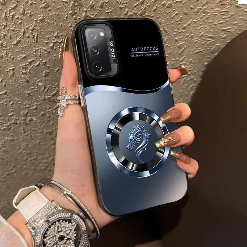 Magnetic IMD Smartphone Case for Galaxy S20 FE - High-End Dragon Circle Design, Soft Silicone, Business Simple Style, Handheld Cellphone Protection, Anti-Drop, Anti-Fingerprint, Affordable Devices Accessory
