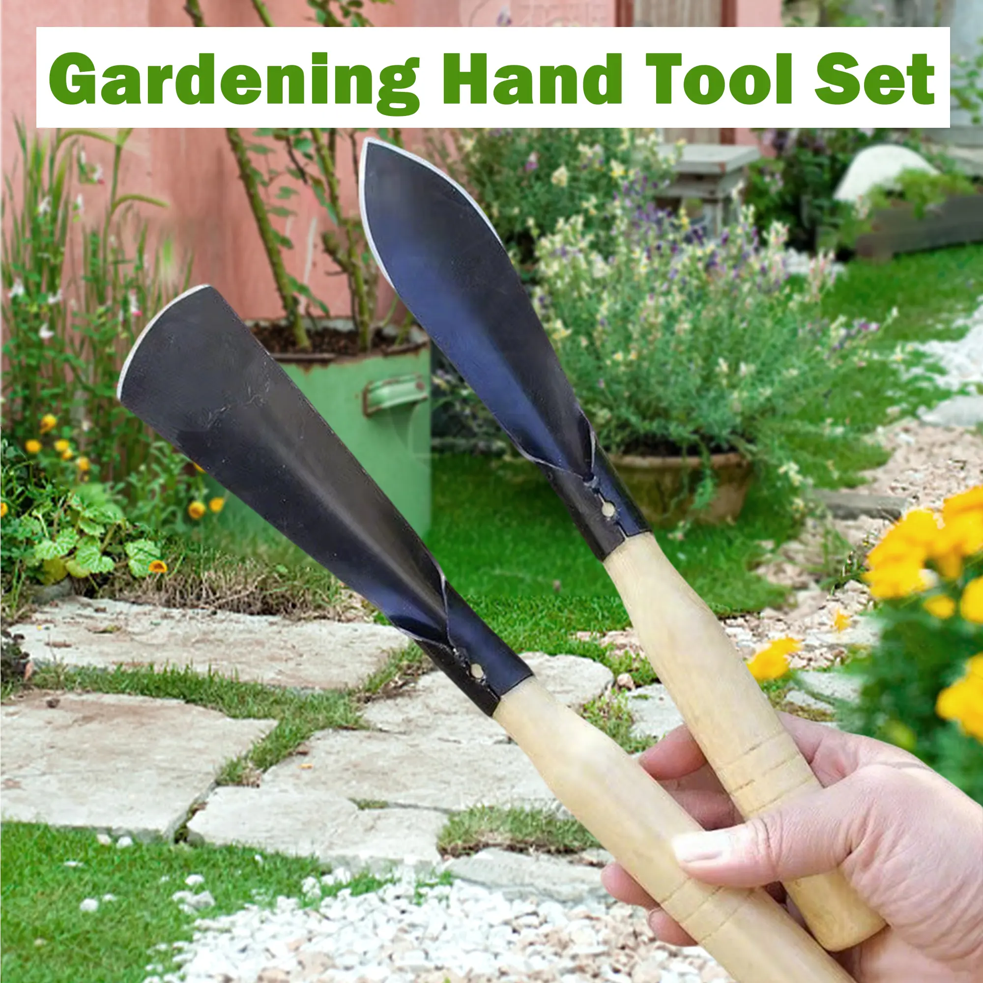 2 Counts Rust Resistant Hand Shovel Tool, Lightweight Gardening Hand Tools Shovels, Fine hand shovel tool for gardening, weeding, replanting and digging up., Pointed Tip and Flat Tip